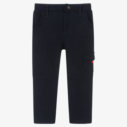 Week-end à la mer-Boys Navy Blue Cotton Joggers | Childrensalon Outlet