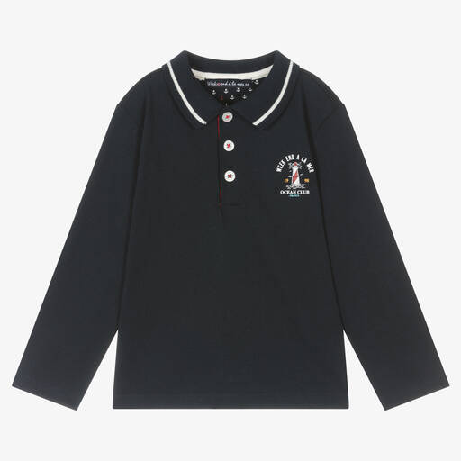 Week-end à la mer-Синяя рубашка поло из хлопка | Childrensalon Outlet