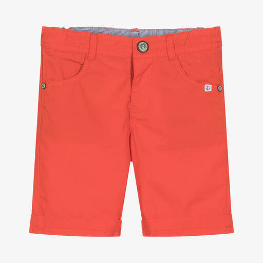 Week-end à la mer-Boys Orange Cotton Shorts | Childrensalon Outlet