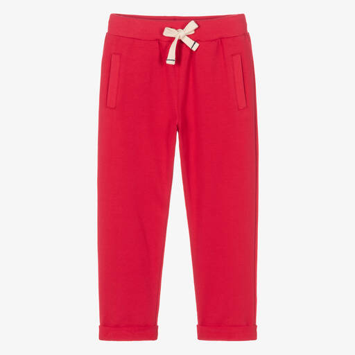 Week-end à la mer-Boys Red Cotton Joggers | Childrensalon Outlet