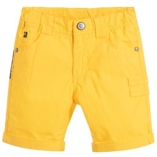 Week-end à la mer-Boys Yellow Cotton Shorts | Childrensalon Outlet