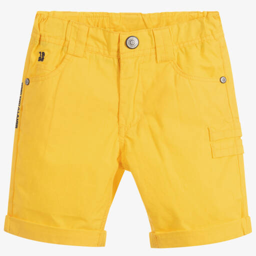 Week-end à la mer-Boys Yellow Cotton Shorts | Childrensalon Outlet