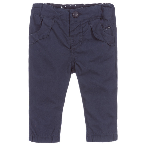 Week-end à la mer-Girls Blue Cotton Trousers | Childrensalon Outlet