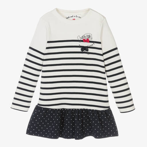 Week-end à la mer-Girls Breton Stripe Dress | Childrensalon Outlet