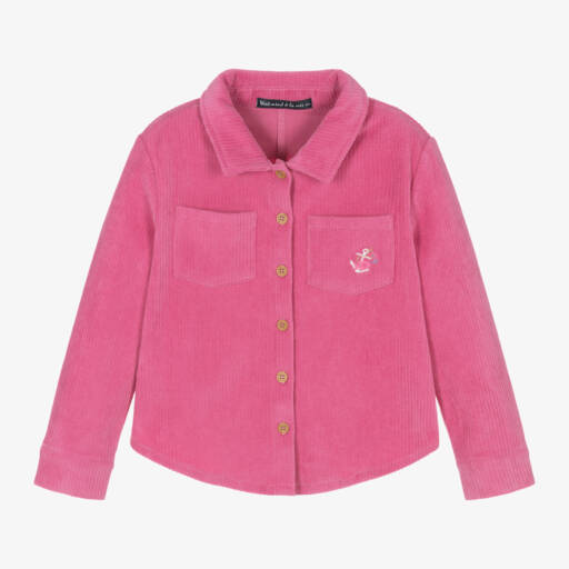 Week-end à la mer-Girls Fuchsia Corduroy Blouse | Childrensalon Outlet
