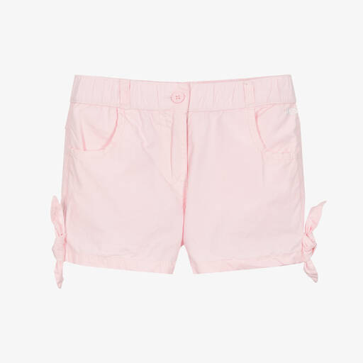Week-end à la mer-Girls Pale Pink Cotton Shorts  | Childrensalon Outlet