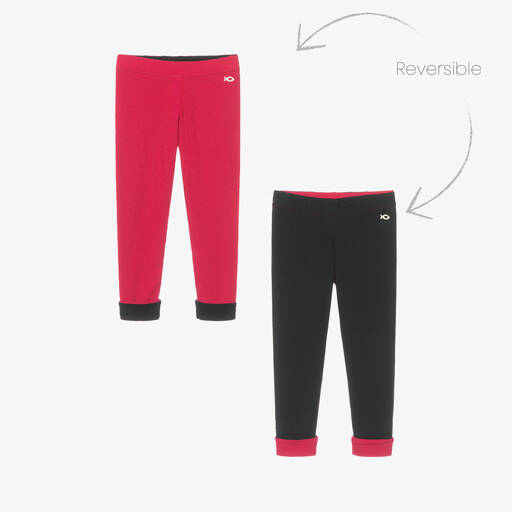 Week-end à la mer-Girls Pink Reversible Leggings | Childrensalon Outlet