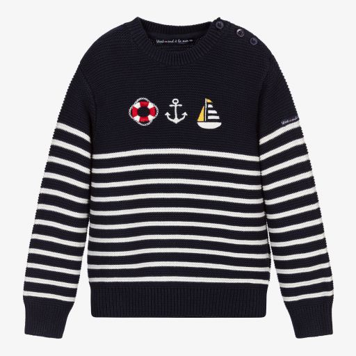 Week-end à la mer-Pull marinière bleu marine | Childrensalon Outlet