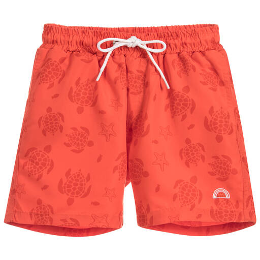 Week-end à la mer-Orange Turtle Swim Shorts | Childrensalon Outlet