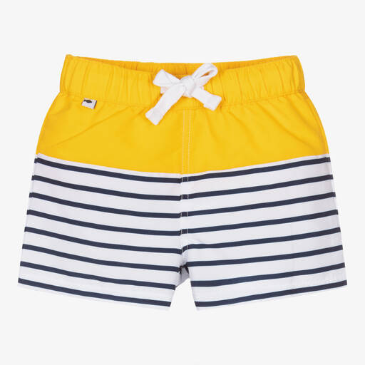Week-end à la mer-Yellow & Blue Swim Shorts | Childrensalon Outlet