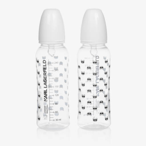 KARL LAGERFELD KIDS-White Baby Bottles (2 Pack) | Childrensalon Outlet