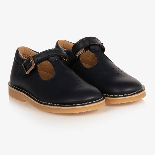 Young Soles-Blue Faux Leather Bar Shoes | Childrensalon Outlet