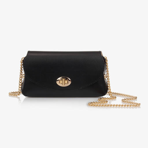 Zaccone-Girls Black Leather Bag (18cm) | Childrensalon Outlet