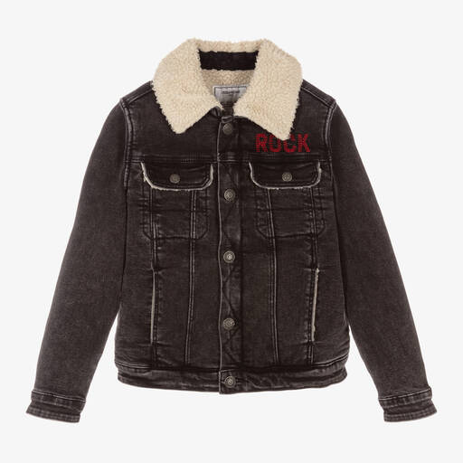 Zadig&Voltaire-جاكيت قطن دنيم لون أسود للأولاد | Childrensalon Outlet