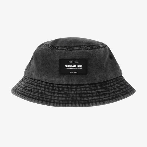Zadig&Voltaire-Boys Black Washed Denim Bucket Hat | Childrensalon Outlet