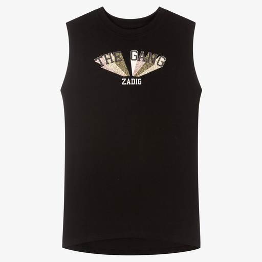 Zadig&Voltaire-فستان قطن جيرسي لون أسود | Childrensalon Outlet