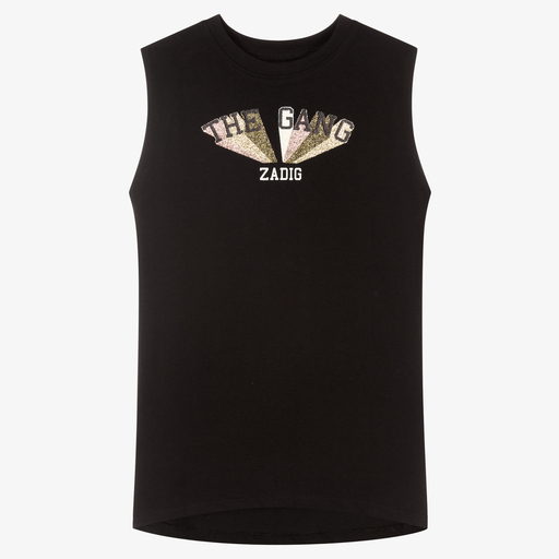 Zadig&Voltaire-Girls Black Cotton Logo Dress | Childrensalon Outlet