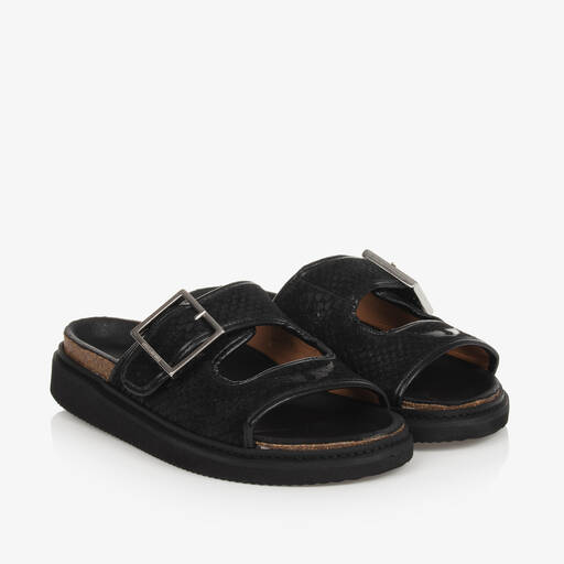 Zadig&Voltaire-Girls Black Leather Buckle Sandals | Childrensalon Outlet