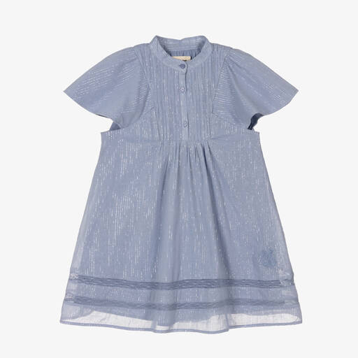 Zadig&Voltaire-Baumwollkleid in Blau und Silber | Childrensalon Outlet