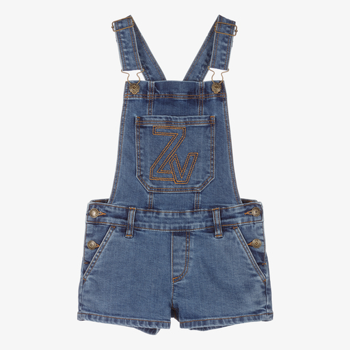 Zadig&Voltaire-Salopette courte en denim Fille | Childrensalon Outlet