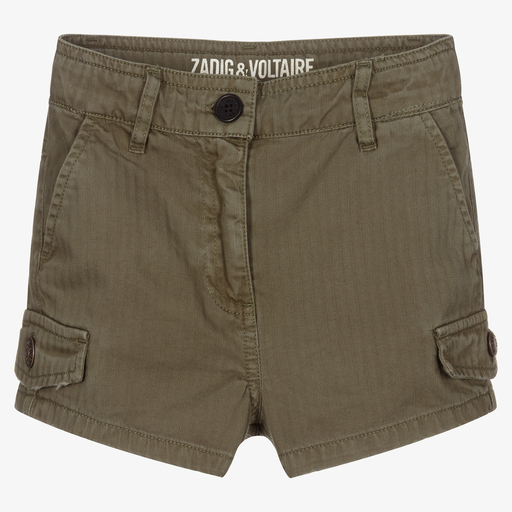 Zadig&Voltaire-Grüne Baumwollshorts für Mädchen | Childrensalon Outlet