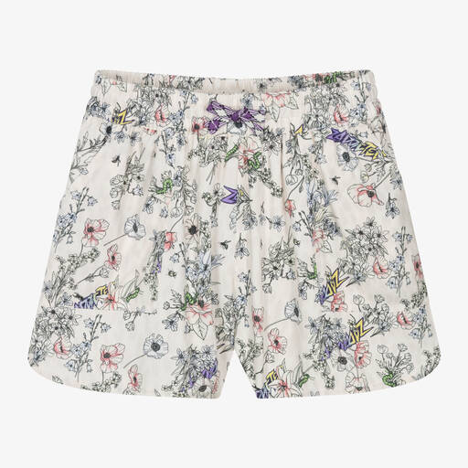 Zadig&Voltaire-Girls Ivory Floral Viscose Shorts | Childrensalon Outlet
