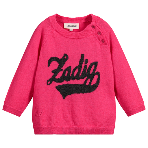 Zadig&Voltaire-Girls Pink Wool Sweater | Childrensalon Outlet