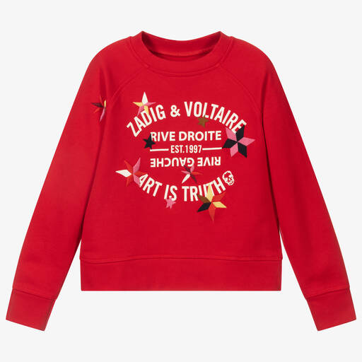 Zadig&Voltaire-Girls Red Logo Sweatshirt | Childrensalon Outlet