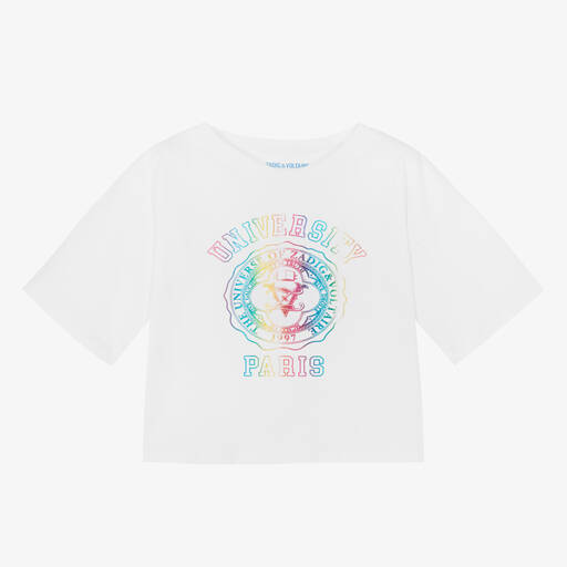 Zadig&Voltaire-Girls White Cotton Logo T-Shirt | Childrensalon Outlet