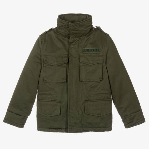 Zadig&Voltaire-Green Cotton Parka Coat | Childrensalon Outlet