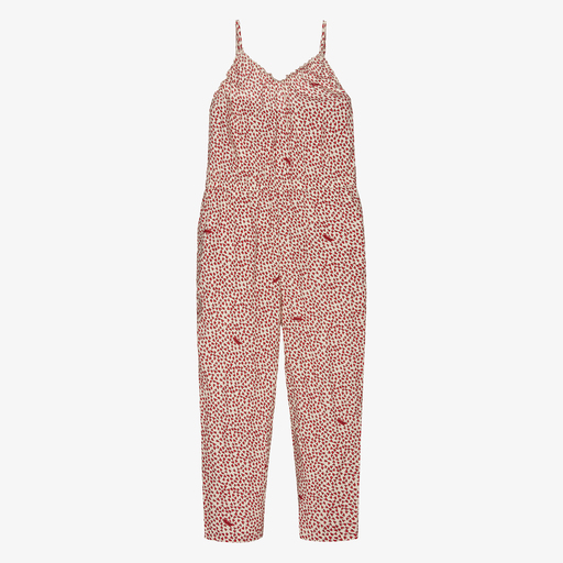 Zadig&Voltaire-Ivory & Red Heart Jumpsuit | Childrensalon Outlet