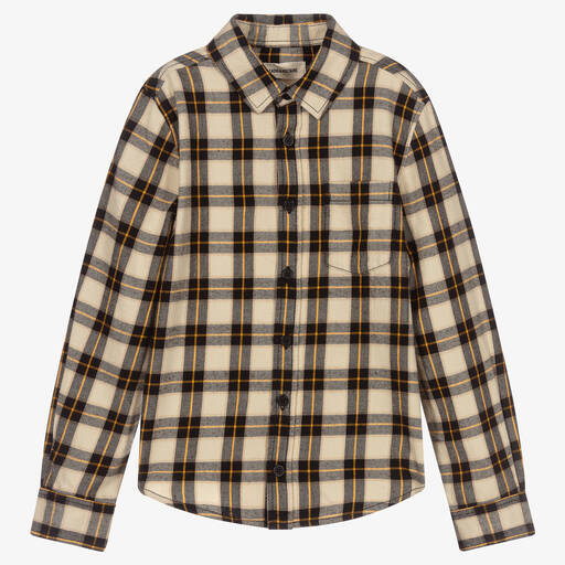 Zadig&Voltaire-Teen Boys Beige Flannel Shirt | Childrensalon Outlet