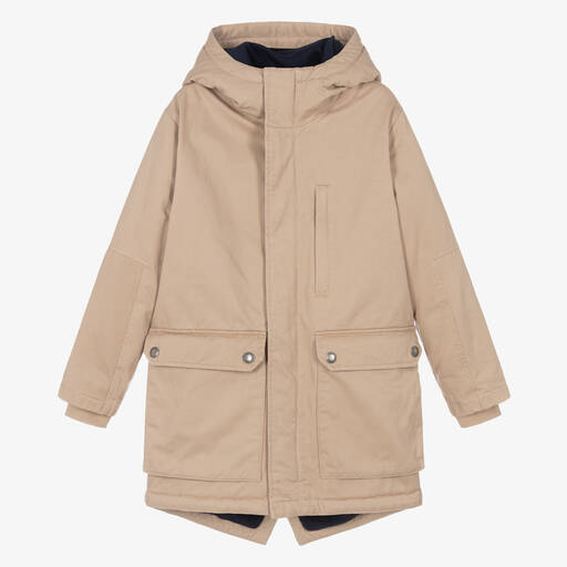 Zadig&Voltaire-Teen Boys Beige Hooded Parka Coat | Childrensalon Outlet