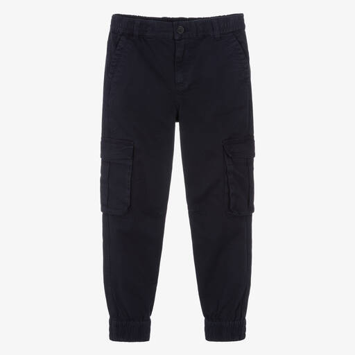 Zadig&Voltaire-Teen Boys Navy Blue Twill Cargo Trousers | Childrensalon Outlet