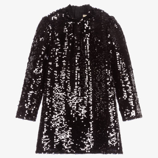Zadig&Voltaire-Черное платье с пайетками для девочек-подростков | Childrensalon Outlet