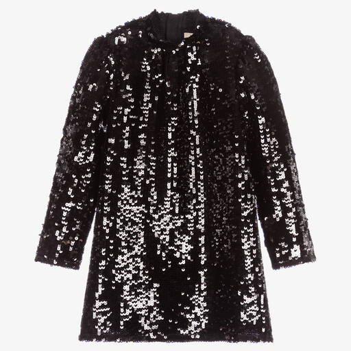 Zadig&Voltaire-Robe noire à sequins Ado | Childrensalon Outlet