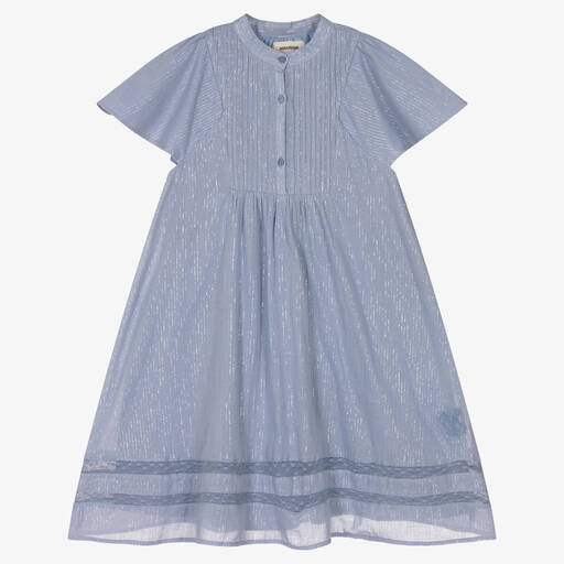 Zadig&Voltaire-Teen Girls Blue & Silver Cotton Dress | Childrensalon Outlet