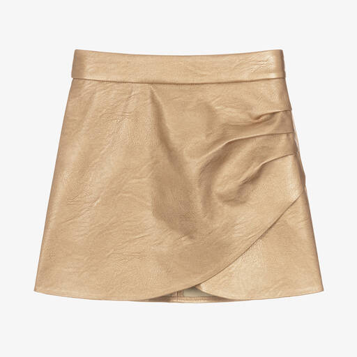 Zadig&Voltaire-Teen Girls Gold Faux Leather Skirt | Childrensalon Outlet