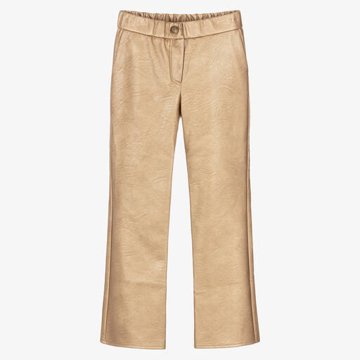Zadig&Voltaire-Teen Girls Gold Faux Leather Trousers | Childrensalon Outlet