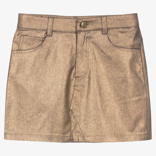 Zadig&Voltaire-Teen Girls Gold Mini Skirt | Childrensalon Outlet