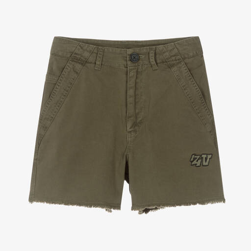 Zadig&Voltaire-Teen Girls Green Cotton Twill Logo Shorts | Childrensalon Outlet
