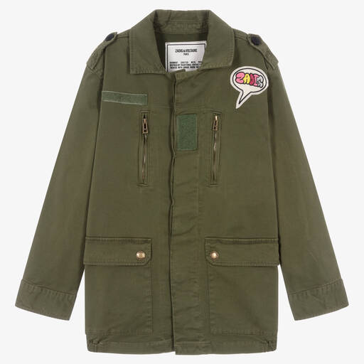 Zadig&Voltaire-Grüne bestickte Teen Military-Jacke | Childrensalon Outlet