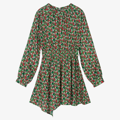 Zadig&Voltaire-Teen Girls Green & Pink Floral Dress | Childrensalon Outlet