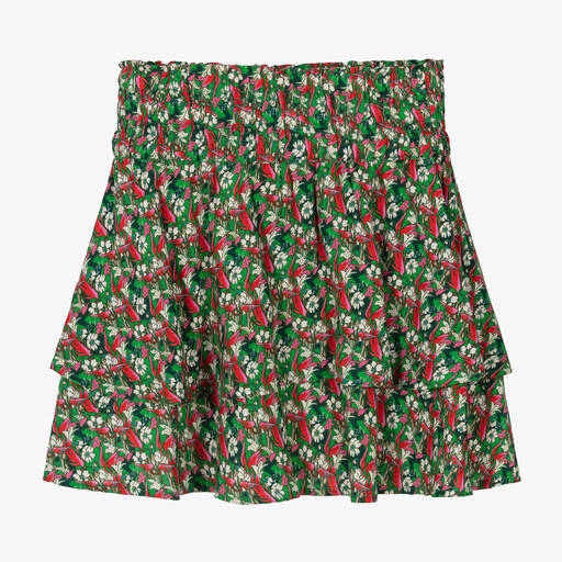 Zadig&Voltaire-Teen Girls Green & Pink Tiered Skirt | Childrensalon Outlet