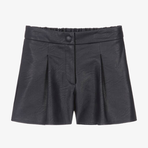Zadig&Voltaire-Teen Girls Navy Blue Faux Leather Shorts | Childrensalon Outlet