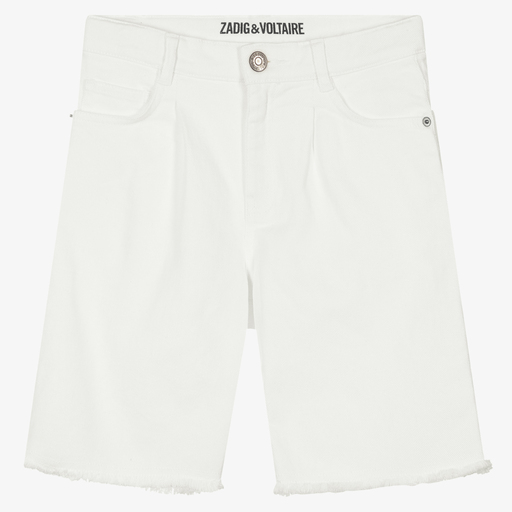 Zadig&Voltaire-Teen Girls White Denim Shorts | Childrensalon Outlet