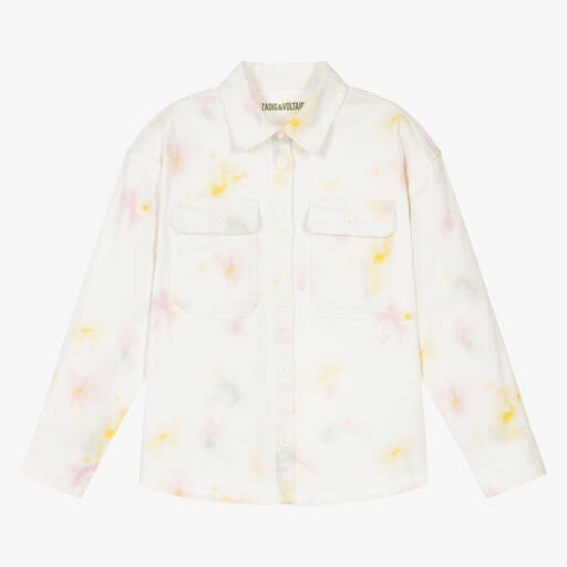 Zadig&Voltaire-Teen Girls White Tie-Dye Denim Jacket | Childrensalon Outlet