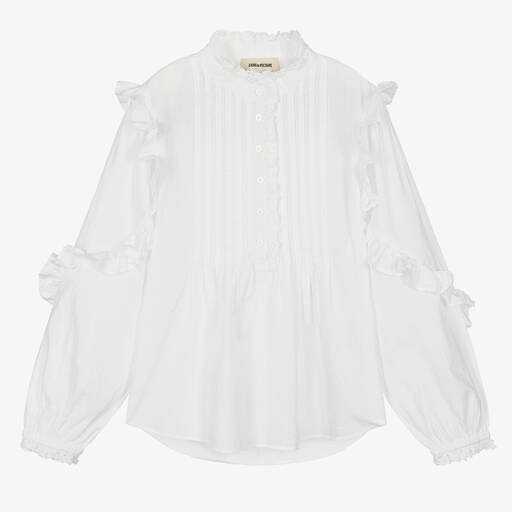 Zadig&Voltaire-Blouse blanche en dentelle de coton | Childrensalon Outlet