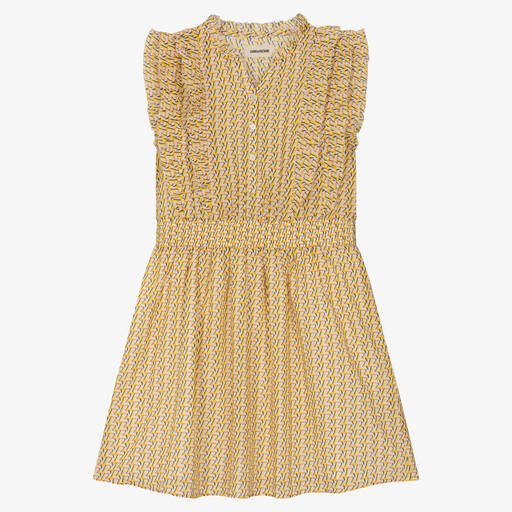 Zadig&Voltaire-Teen Girls Yellow Cotton Logo Dress | Childrensalon Outlet