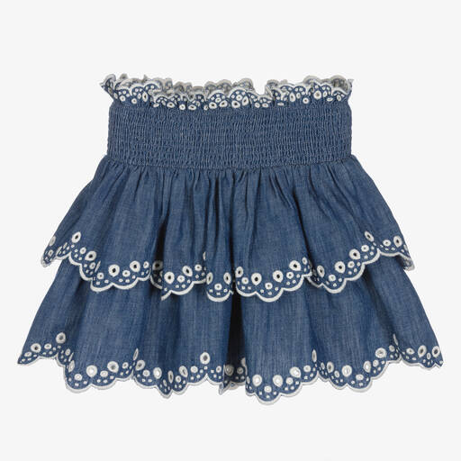 Zimmermann-Blauer Jeansrock mit Stickerei (M) | Childrensalon Outlet